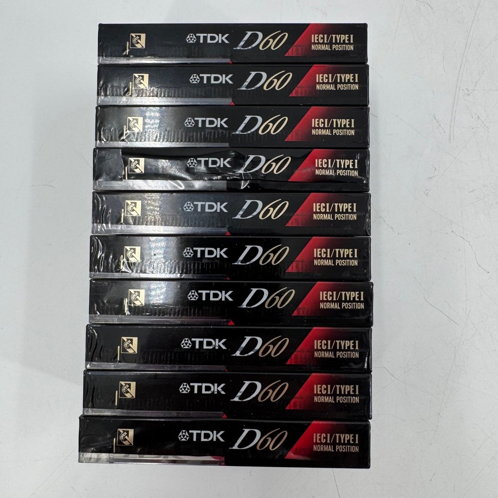 10 New TDK D60‎ IEC I Type 1 Normal Position Blank Audio Cassette Tapes